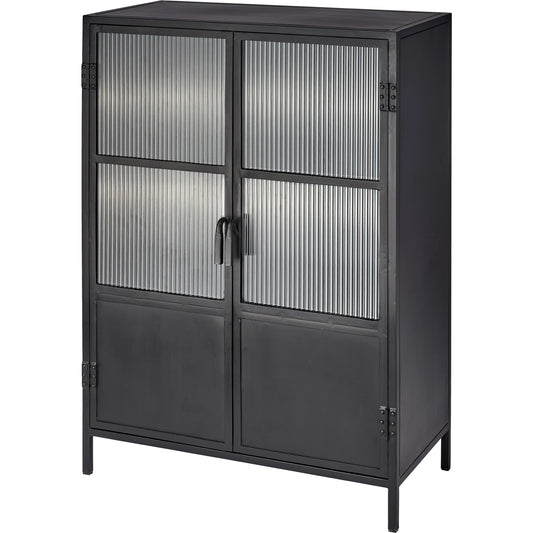 007 SI-1961339 | Primary Silo | Vitrino Dresser by Jamie Young in black. Made from iron & glass in a modern style.