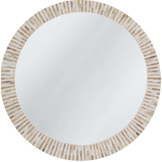 Multitone Bone Mirror by Regina Andrew in white, natural. Made from bone in a coastal style.