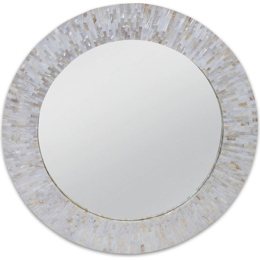 001 S-341523 | Primary Silo | Chantal Mirror by Regina Andrew in white, natural. Made from mother of pearl in a coastal style.