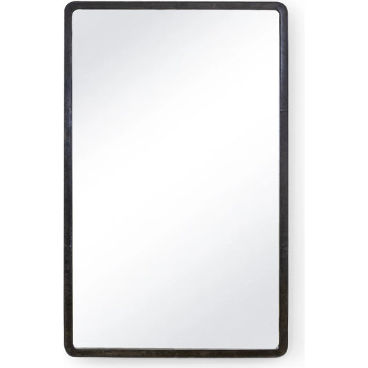 001 SI-2002259 | Primary Silo | Knox Leather Rectangle Mirror by Regina Andrew in black. Made from leather in a modern style.