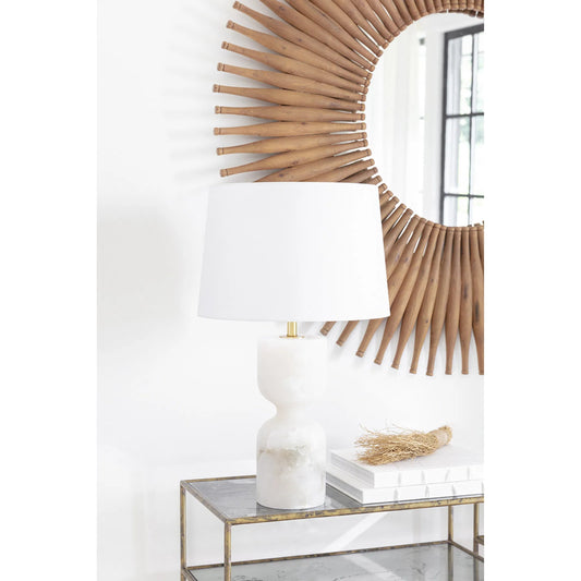 Rolling Pin Mirror by Regina Andrew in brown. Made from wood in a modern style.