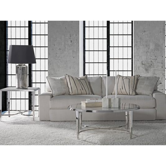 Sangiovese End Table by Artistica Home in stainless steel. Made from unique in a transitional style.