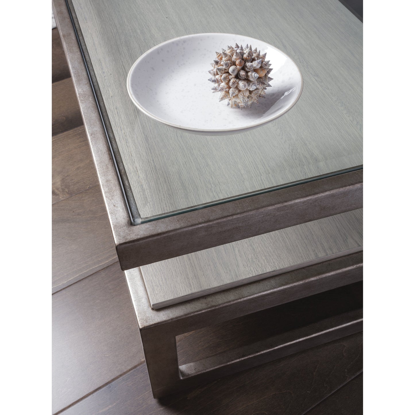 004 SR-834623 | Lifestyle | Soiree Rectangular Cocktail Table by Artistica Home in light gray. Made from unique in a modern style.
