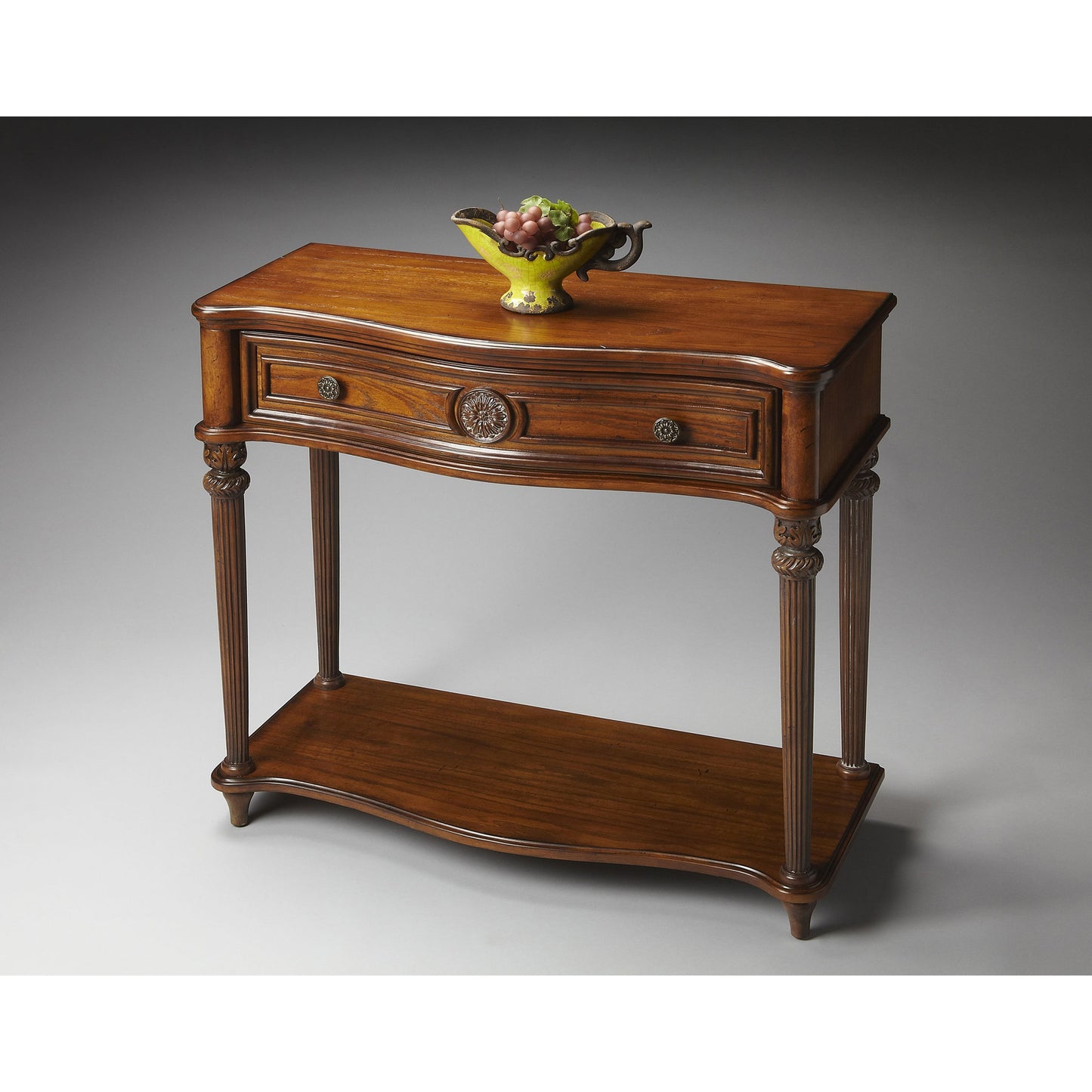 011 O-BUTLER-2130001 | Unknown | Peyton Console Table by Butler Specialty Company. Made from poplar wood solids, wood products, cherry veneers in a traditional style.