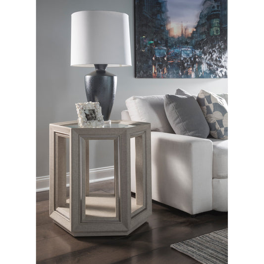 Zeitgeist Linen Hexagonal End Table by Artistica Home. Made from unique in a modern style.