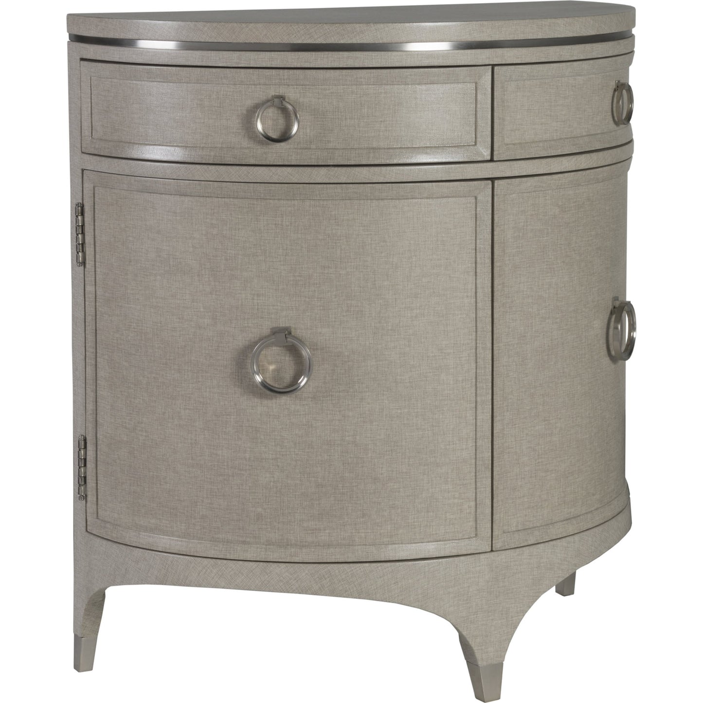 004 SR-834735 | Additional Silo | Zeitgeist Linen Demilune Chest by Artistica Home in gray. Made from unique in a traditional style.