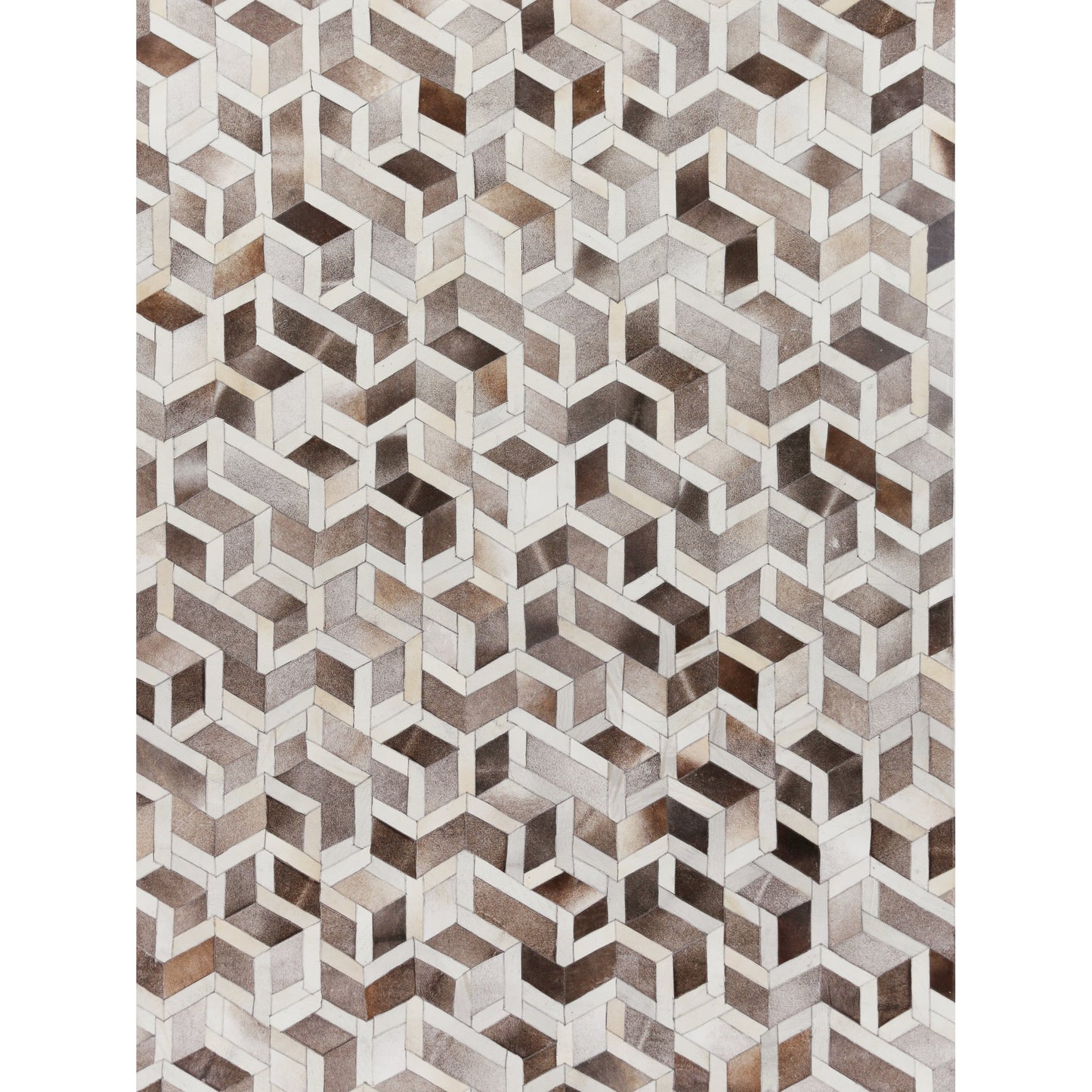 001 SI-1829012 | Additional Silo | Natural Hide 2144 Rug by Exquisite Rugs in silver, ivory. Made from leather hide in a unique style.