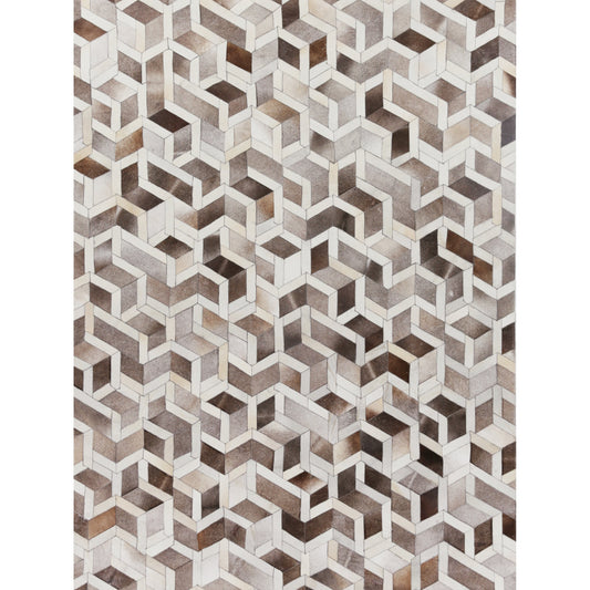 Natural Hide 2144 Rug by Exquisite Rugs in silver, ivory. Made from leather hide in a unique style.