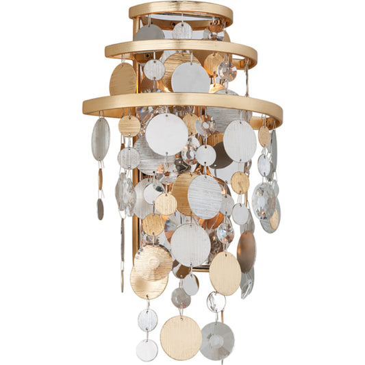 001 S-309114 | Additional Silo | Ambrosia Wall Sconce by Corbett in gold silver leaf, stainless. Made from hand-crafted iron in a modern style.