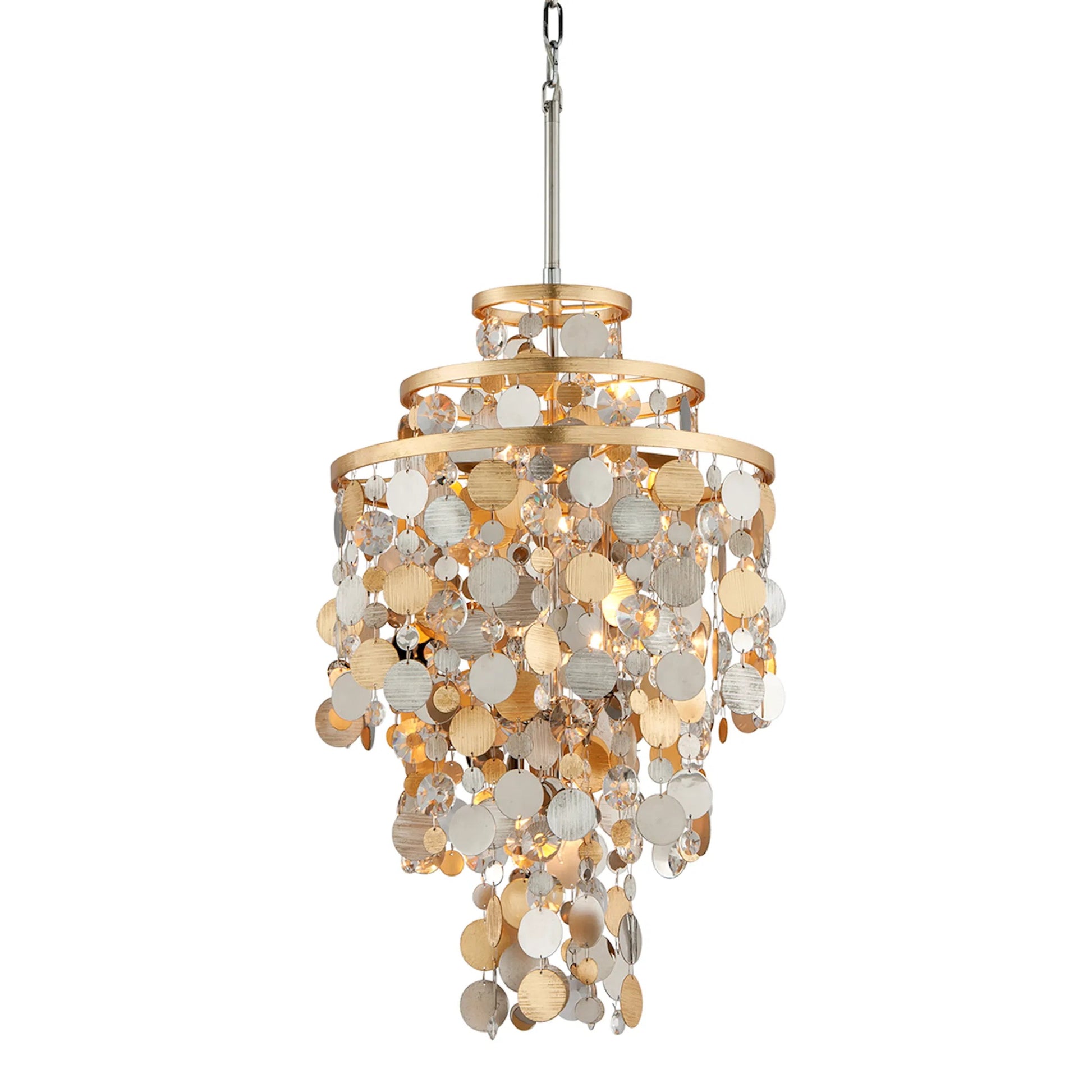 Ambrosia Pendant by Corbett in gold silver leaf, stainless. Made from hand crafted iron in a modern style.