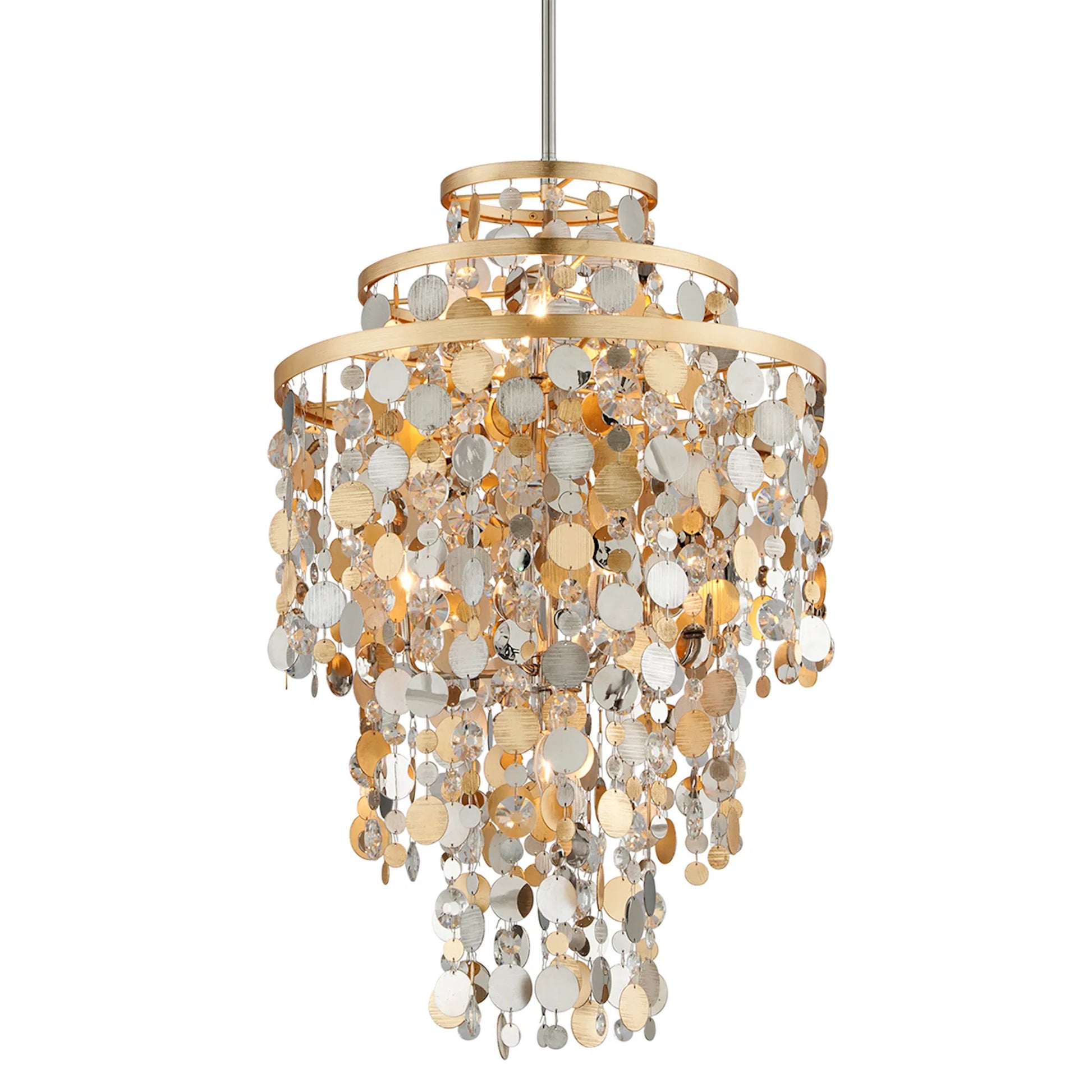 Ambrosia Pendant by Corbett in gold silver leaf, stainless. Made from hand crafted iron in a modern style.