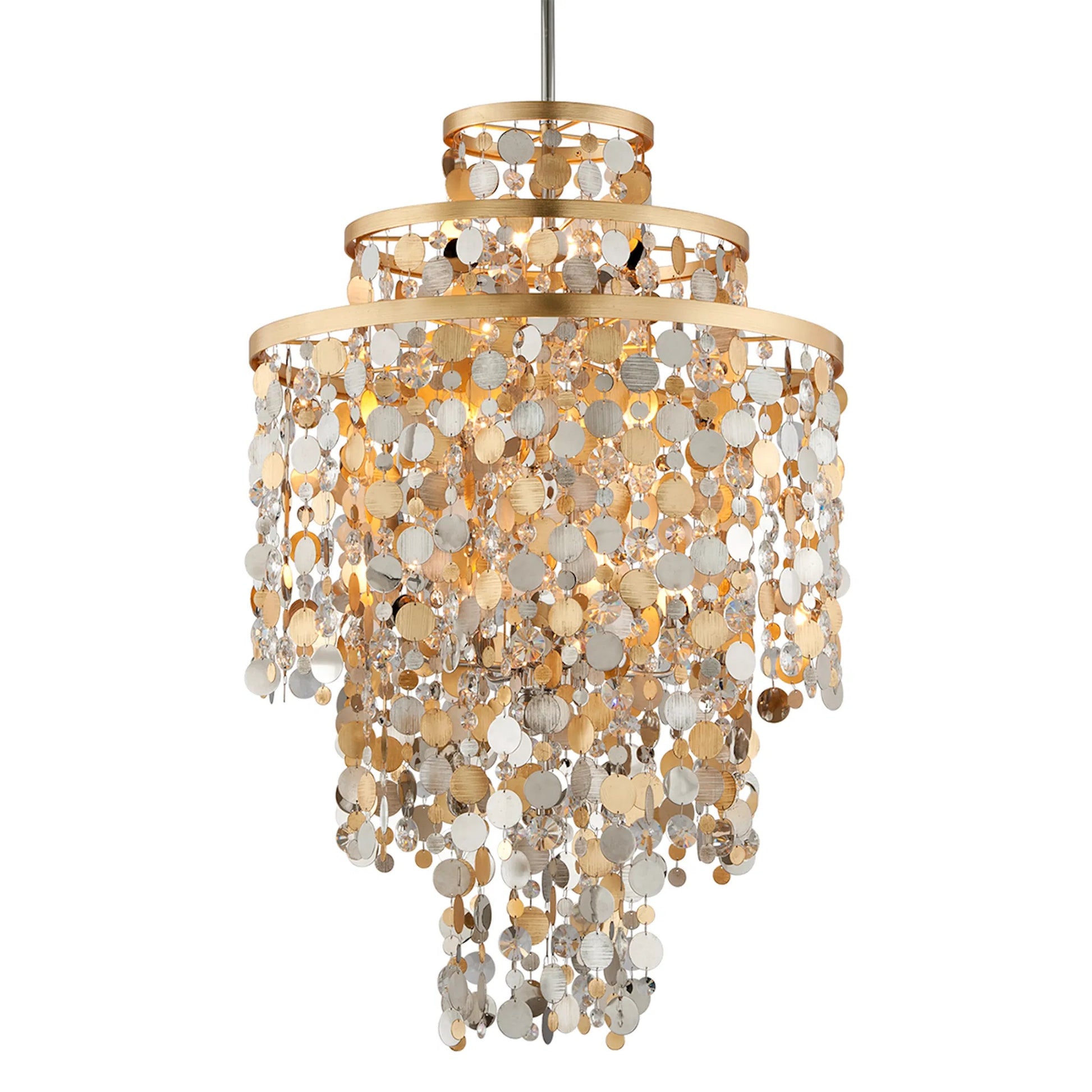 Ambrosia Pendant by Corbett in gold silver leaf, stainless. Made from hand crafted iron in a modern style.