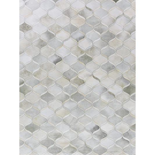 Natural Hide 2151 Rug by Exquisite Rugs in silver, ivory. Made from leather hide in a unique style.