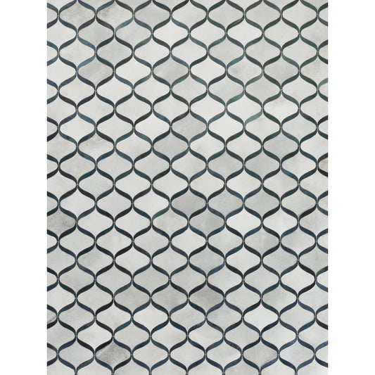001 SI-1829038 | Primary Silo | Natural Hide Rug by Exquisite Rugs in silver, blue. Made from leather hide in a unique style.