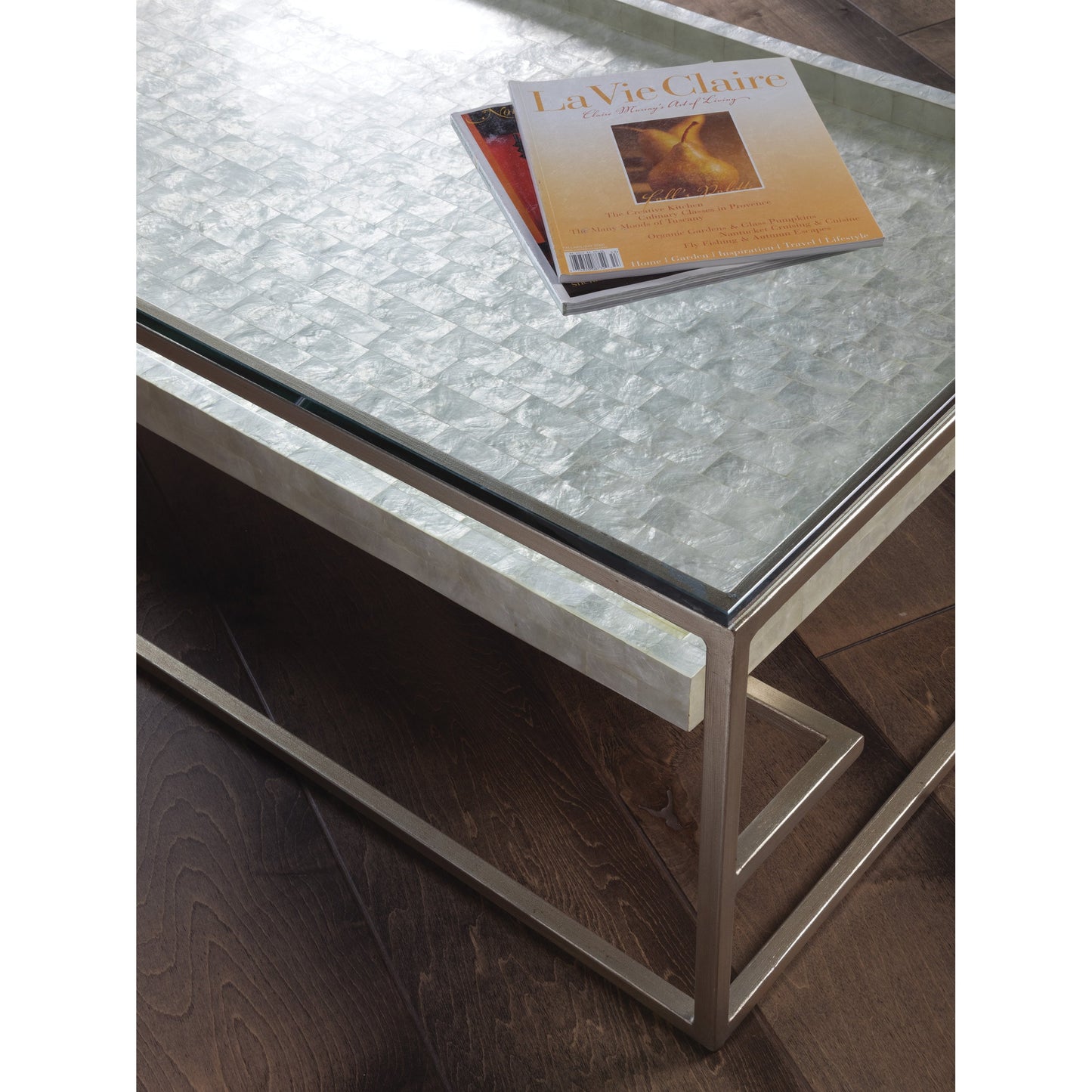 002 SR-834295 | Additional Silo | Cumulus Capiz Cocktail Table by Artistica Home in champagne. Made from unique in a modern style.