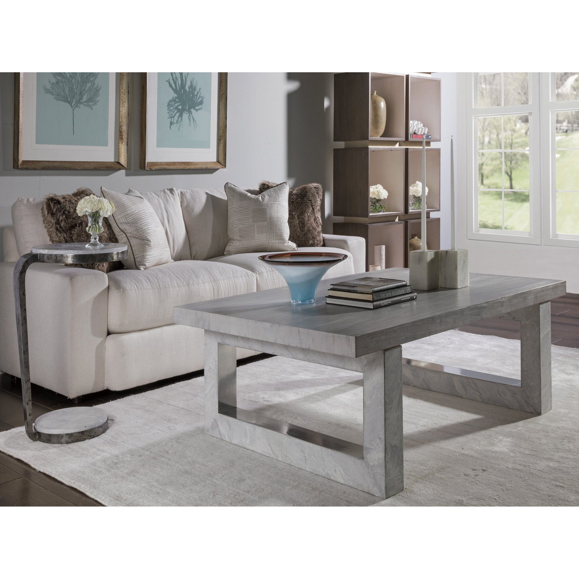 Otto Round Spot Table by Artistica Home in antique polished. Made from unique in a modern style.