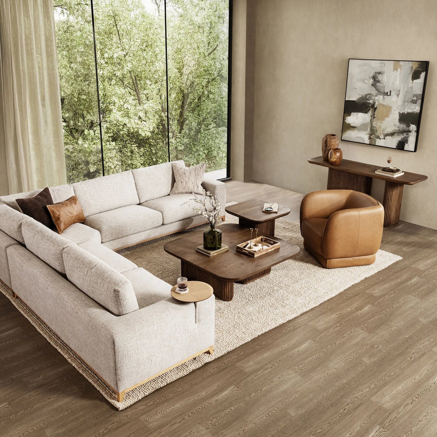 011 SR-897689 | Lifestyle | Donovan Sectional by Classic Home in gray. Made from 100% polyester in a modern style.