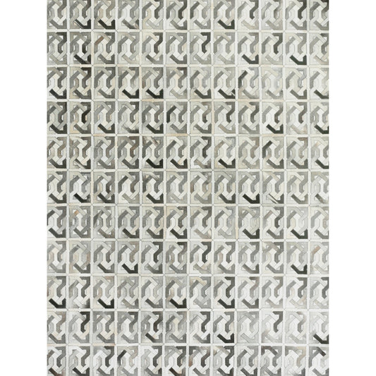 Natural Hide Rug - Ivory, Silver, Medium Gray by Exquisite Rugs in ivory, silver, medium gray. Made from leather hide in a unique style.