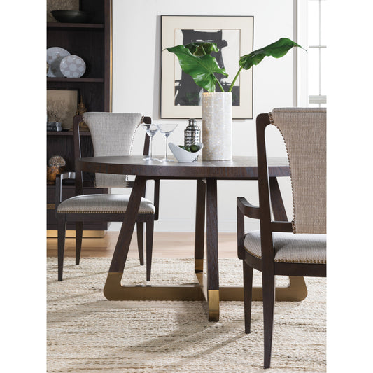 Verbatim Round Dining Table by Artistica Home in rich brown cerused. Made from unique in a modern style.