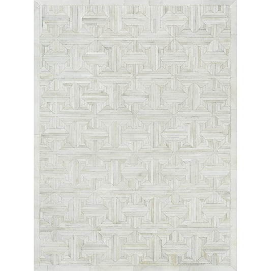Natural Hide 2178 Rug by Exquisite Rugs in ivory. Made from leather hide in a unique style.