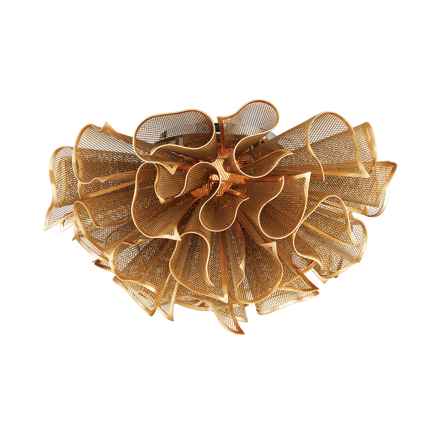 002 SI-2072904 | Additional Silo | Pulse Ceiling Semi-Flush by Corbett in gold leaf. Made from hand crafted iron in a modern style.