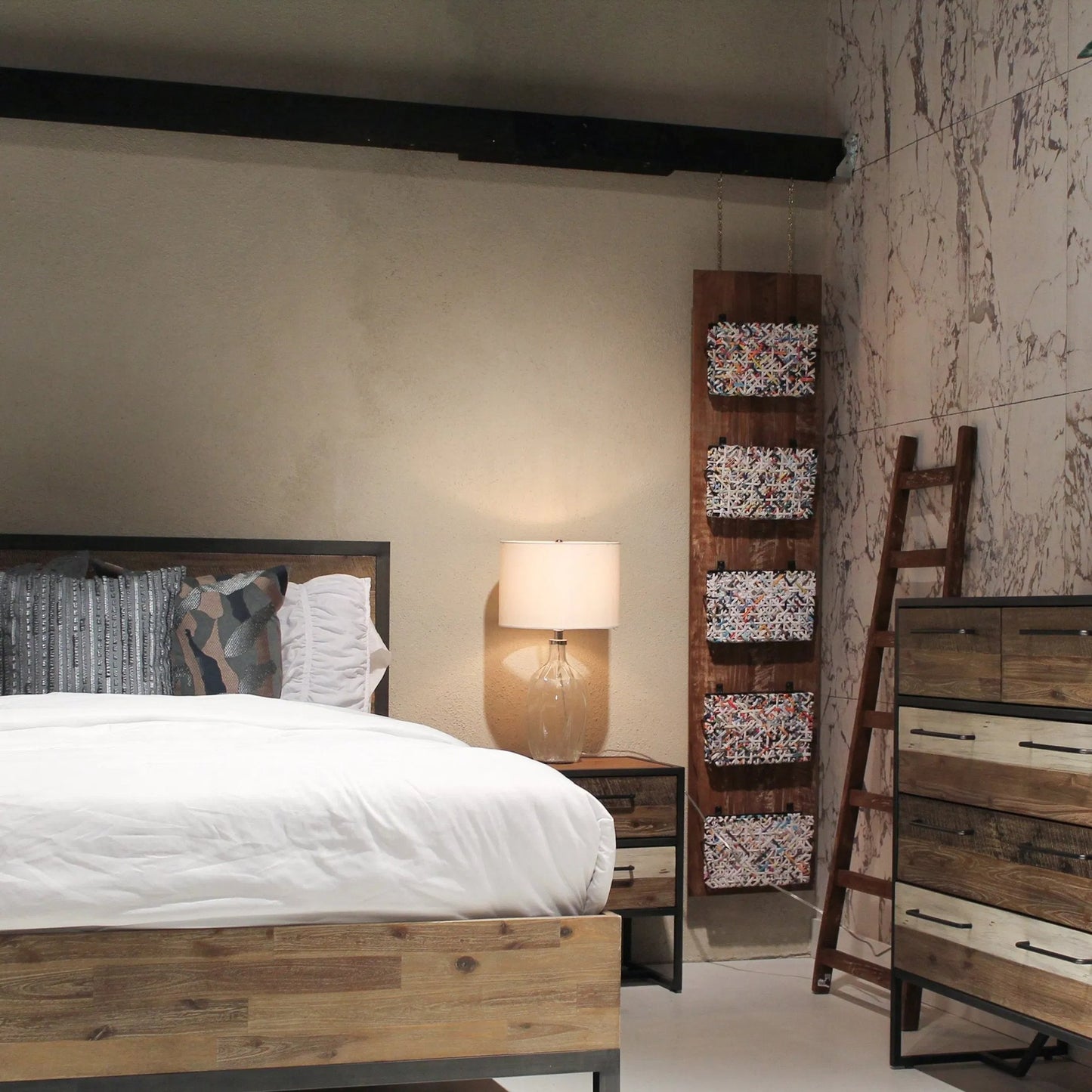004 SI-2533495 | Lifestyle | D-Bodhi Ladder by LH Imports in brown and natural. Made from reclaimed teak in a unique style.
