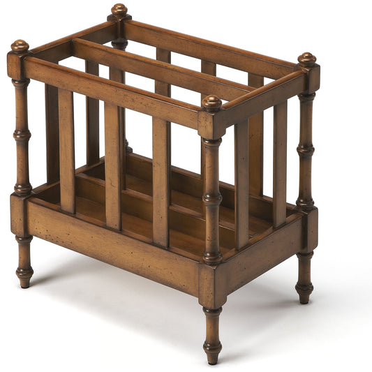 Holden Antique Cherry Magazine Basket by Butler Specialty Company in medium brown and antique cherry. Made from mahogany wood solids, mdf, mahogany veneer in a traditional style.