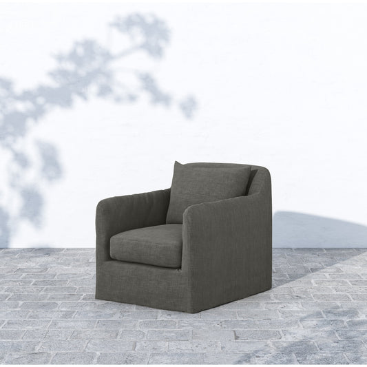 Dade Outdoor Swivel Chair by Four Hands. Made from 100% olefin, aluminum in a modern style.
