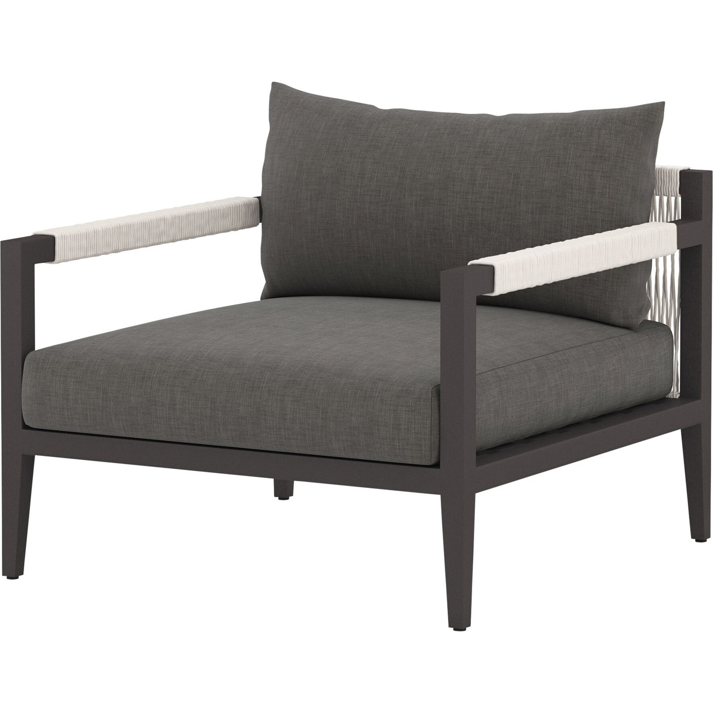 001 SI-1716712,SI-1716715 | Additional Silo | Sherwood Outdoor Chair, Bronze by Four Hands in bronze. Made from 100% olefin, aluminum, 100% polypropylene in a modern style.