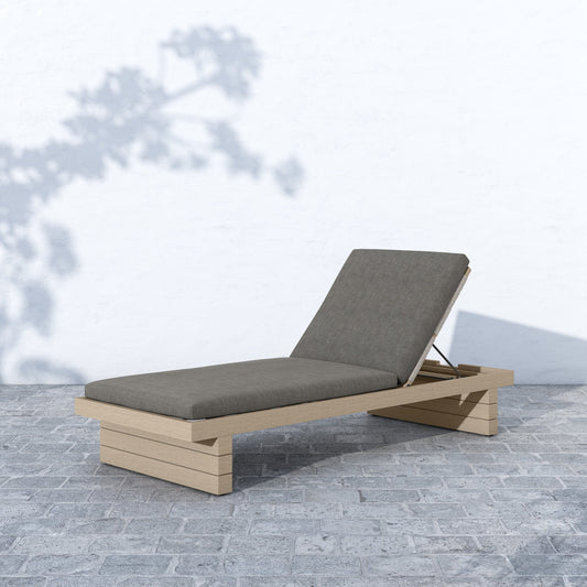 Leroy Outdoor Chaise by Four Hands. Made from 100% olefin, solid fsc®-certified teak, 100% polypropylene in a coastal style.
