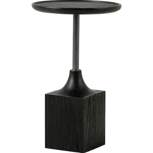 Brunswick End Table by Four Hands in ebony, brushed gunmetal, bluestone. Made from bluestone, solid oak, iron in a eclectic & global style.
