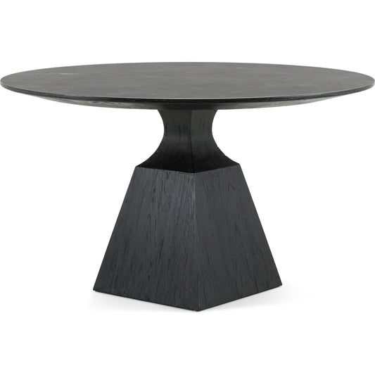 Sargon Dining Table by Four Hands in washed black, bluestone and washed black, blue stone. Made from bluestone, solid oak in a modern style.