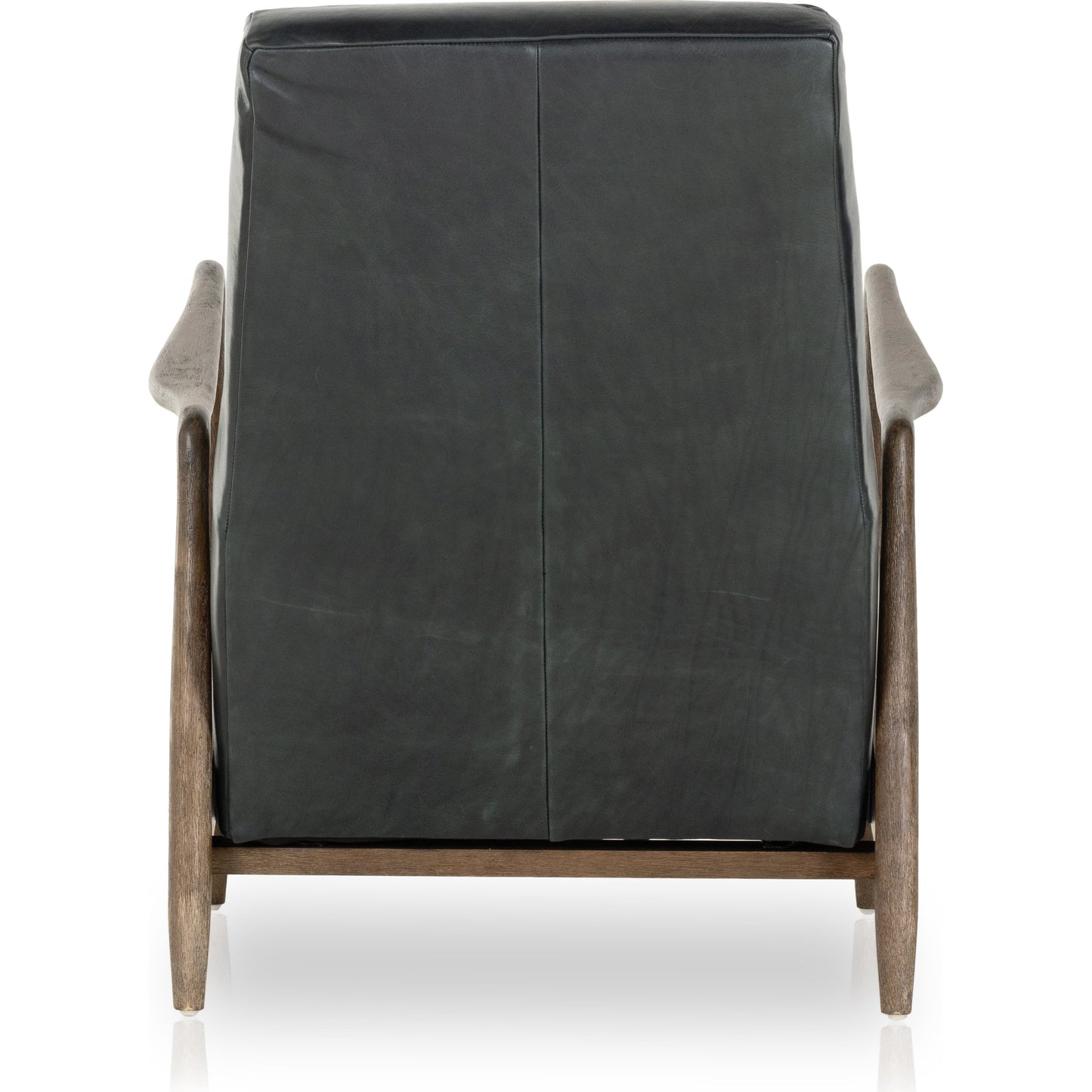 007 SI-1902132 | Additional Silo | Braden Recliner by Four Hands in dakota black, rubbed sienna brown. Made from top grain leather, solid parawood, 100% polyester in a modern style.