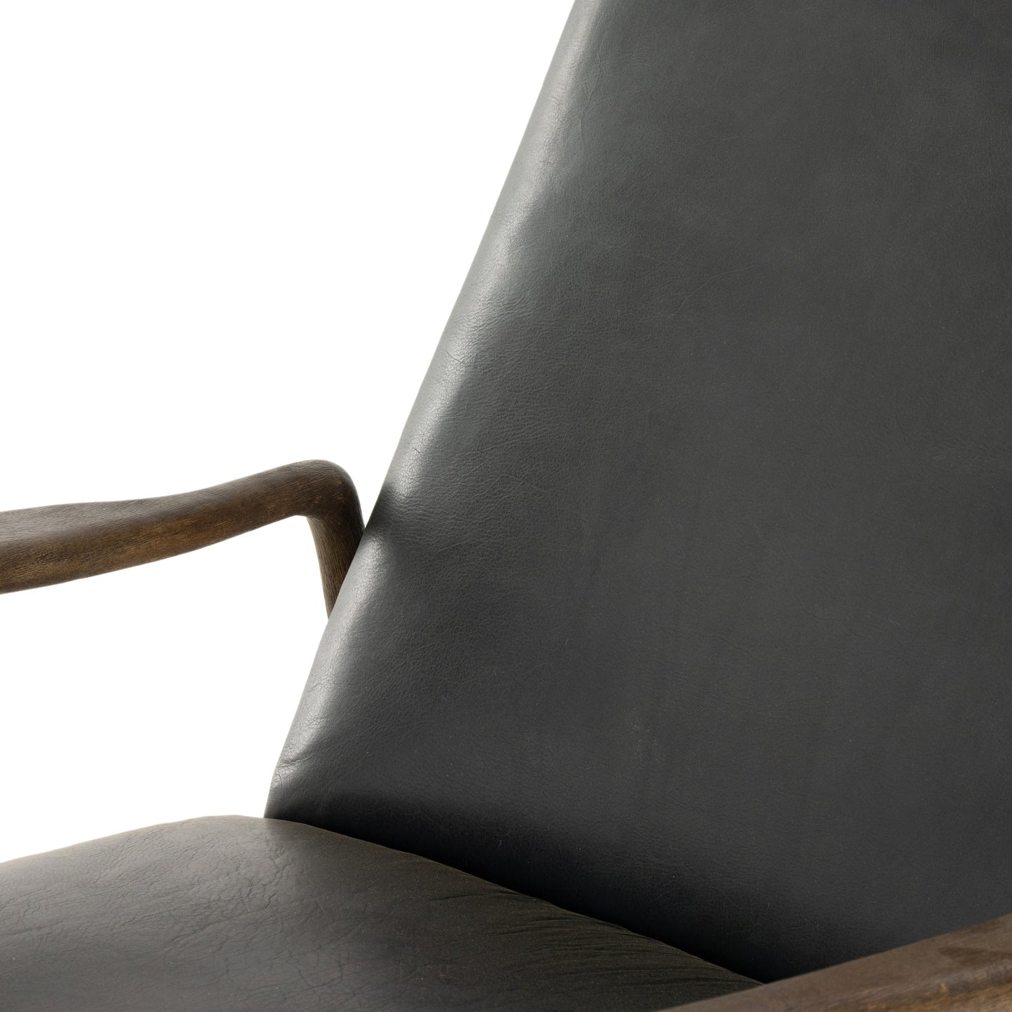 011 SI-1902132 | Additional Silo | Braden Recliner by Four Hands in dakota black, rubbed sienna brown. Made from top grain leather, solid parawood, 100% polyester in a modern style.