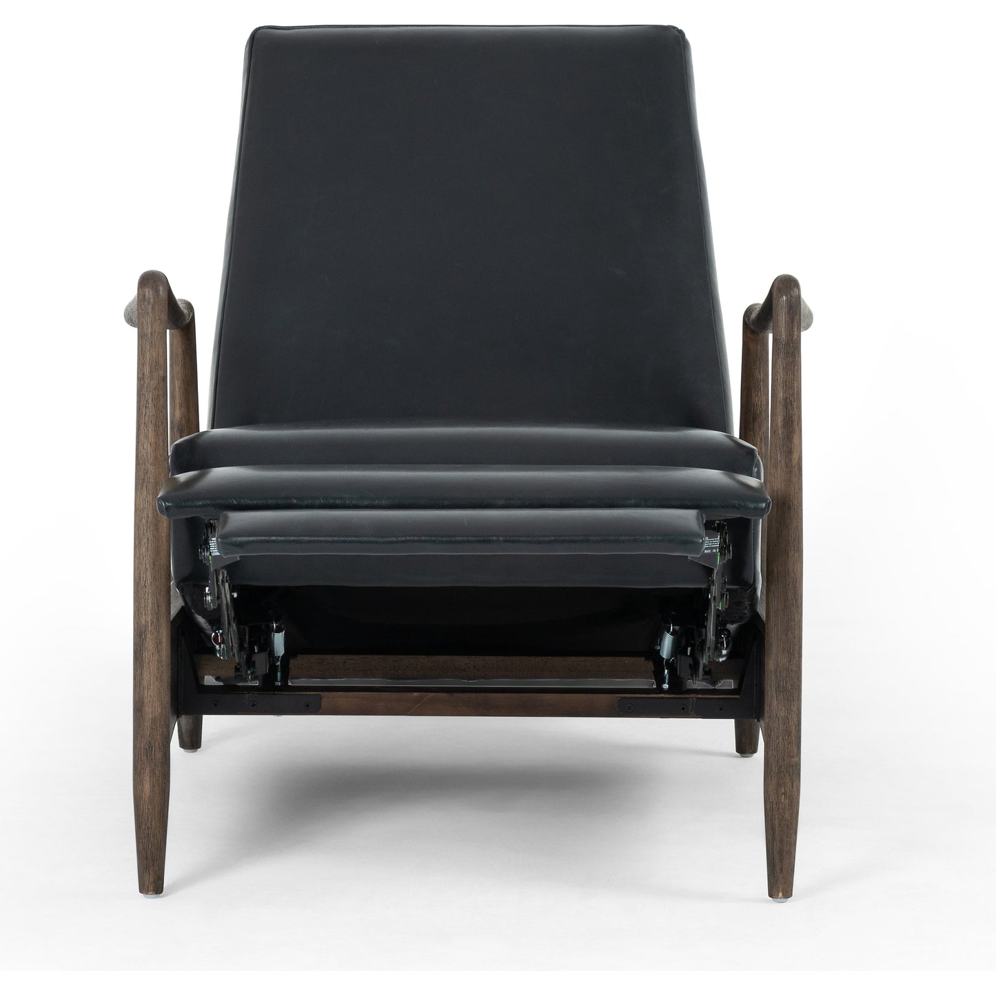 013 SI-1902132 | Additional Silo | Braden Recliner by Four Hands in dakota black, rubbed sienna brown. Made from top grain leather, solid parawood, 100% polyester in a modern style.