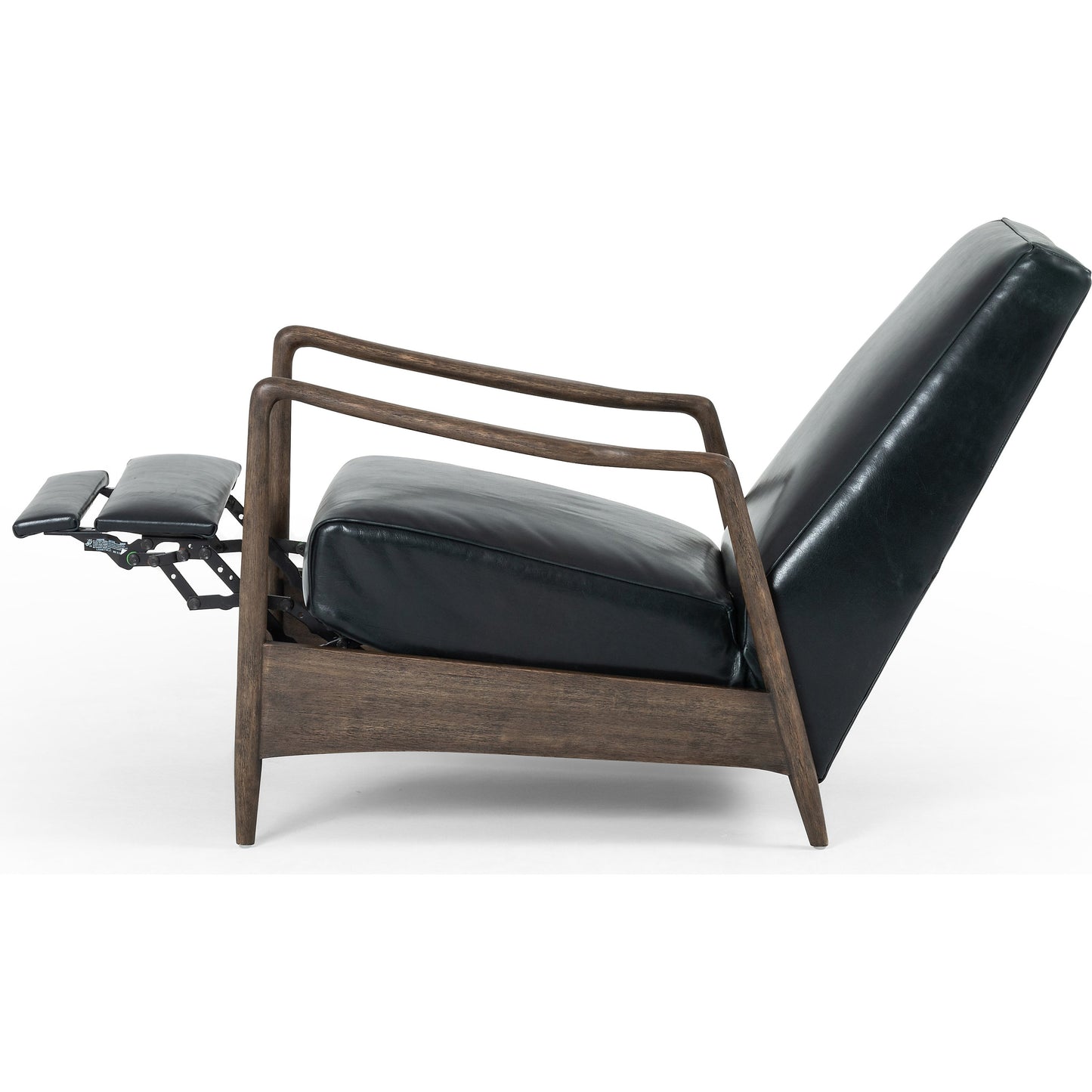 012 SI-1902132 | Additional Silo | Braden Recliner by Four Hands in dakota black, rubbed sienna brown. Made from top grain leather, solid parawood, 100% polyester in a modern style.