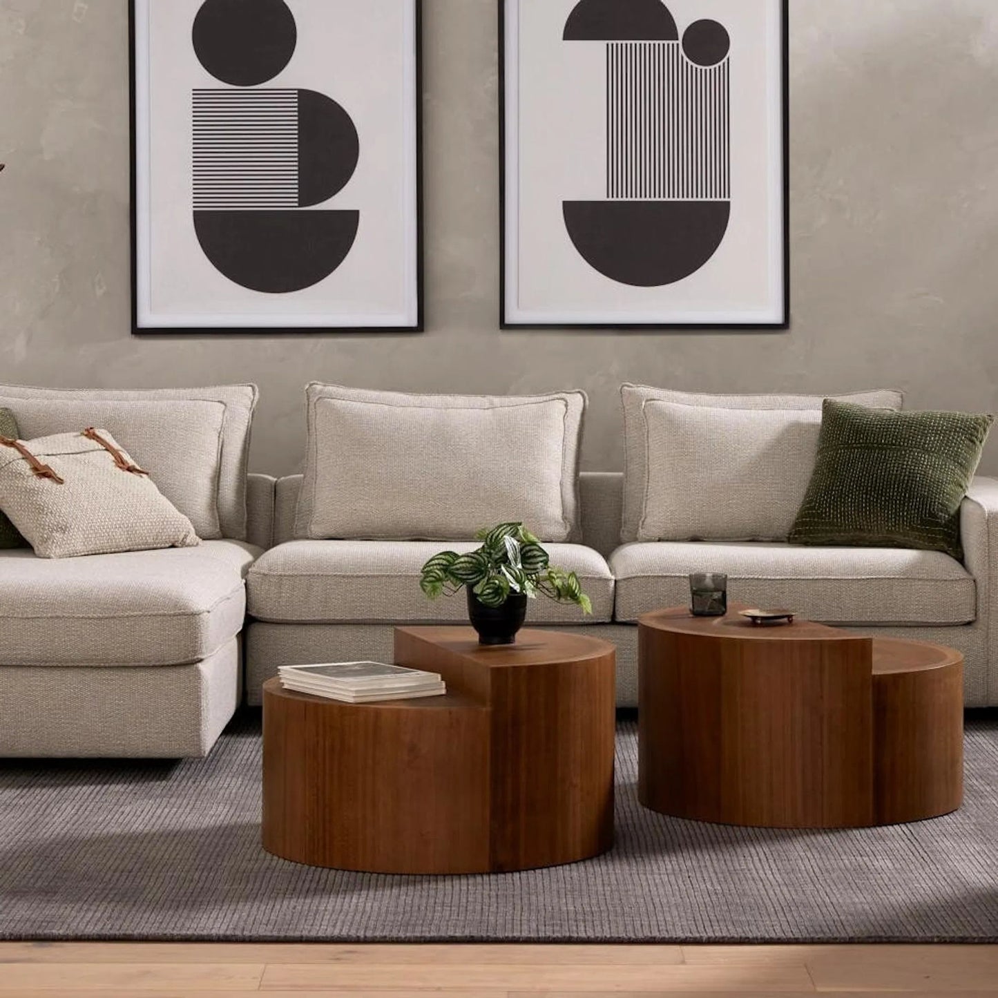 012 SI-1714372 | Lifestyle | Bates Bunching Table by Four Hands in natural yukas, caramel oak veneer. Made from oak veneer, thick oyster cut, thick yukas veneer in a eclectic & global style.