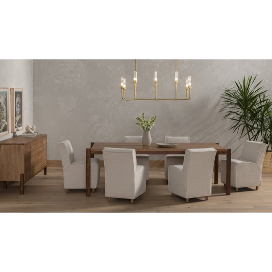 Hobson Dining Chair by Four Hands in knoll natural. Made from 95% polyester, 5% acrylic, solid beech, 100% polyester in a modern style.