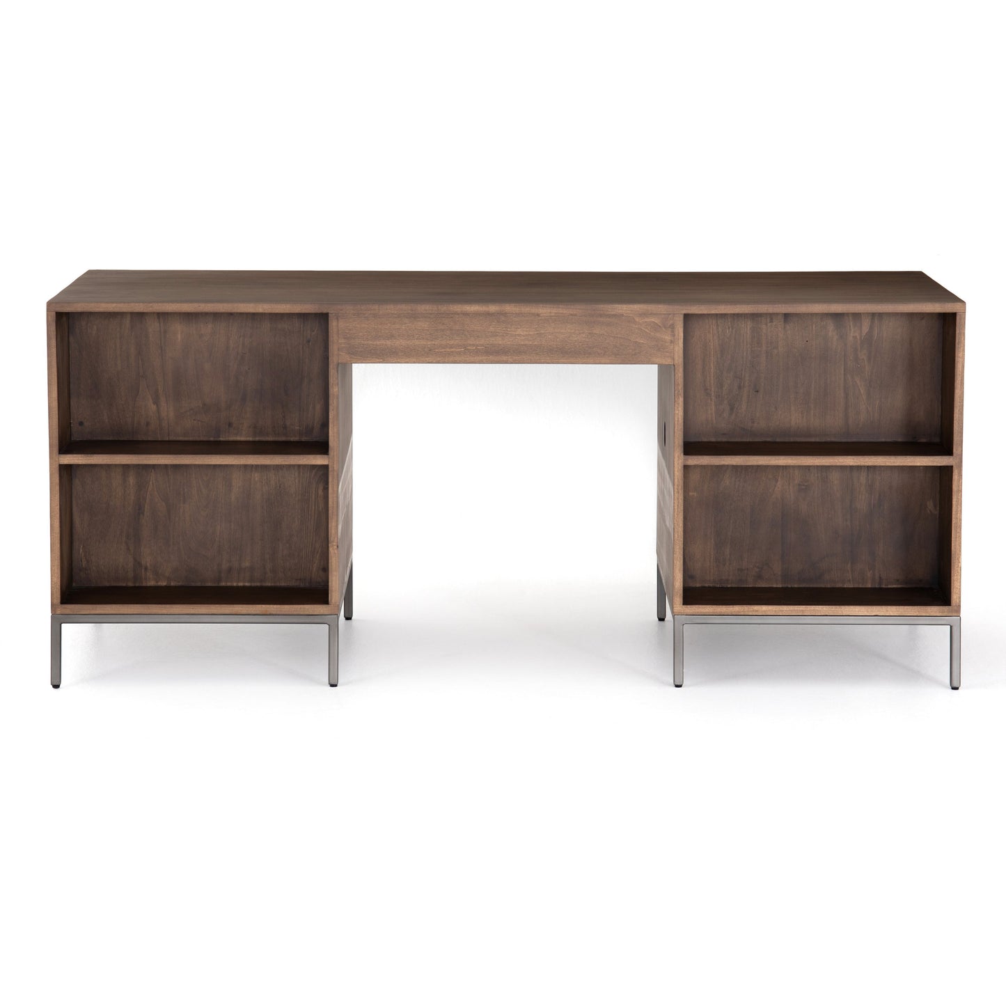 008 SI-1717033 | Additional Silo | Trey Executive Desk by Four Hands. Made from solid poplar, top grain leather, iron in a rustic style.