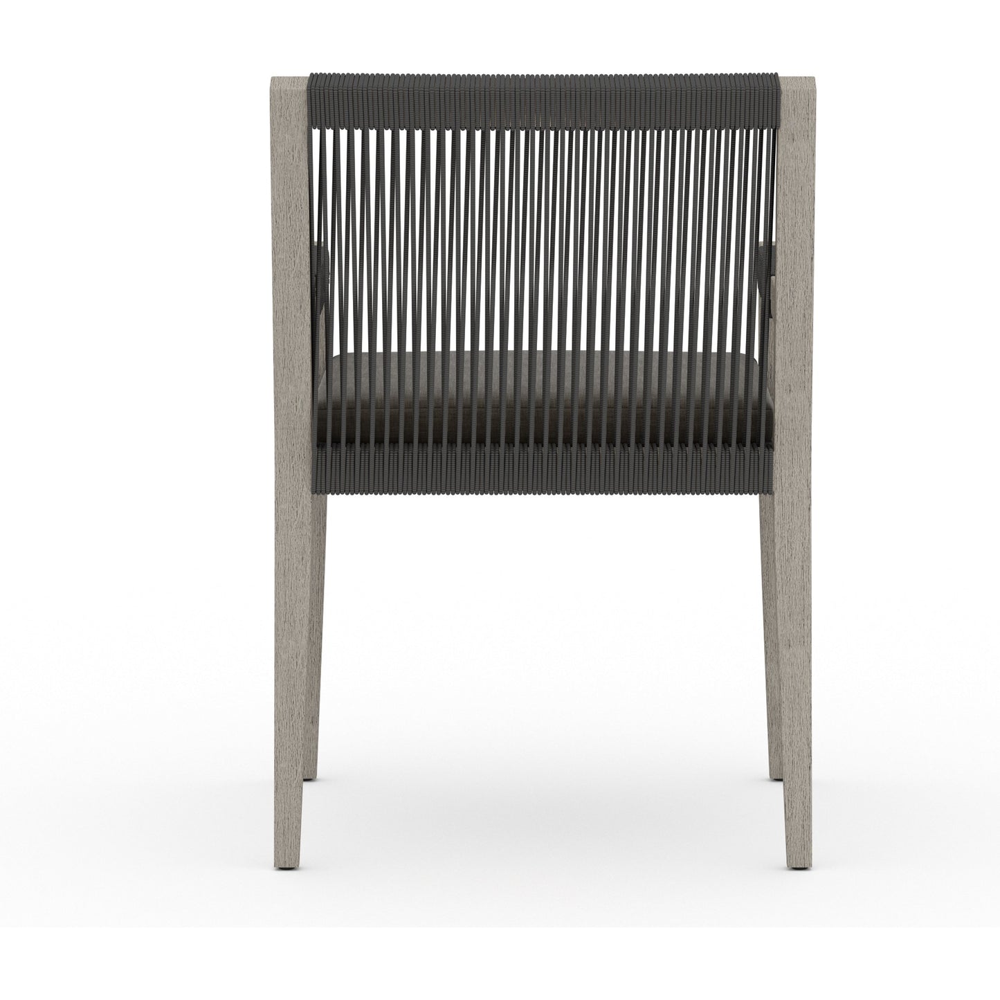 013 SI-1716720 | Additional Silo | Sherwood Outdoor Dining Armchair, Weathered Grey by Four Hands. Made from 100% olefin, solid fsc®-certified teak, 100% polypropylene in a coastal style.