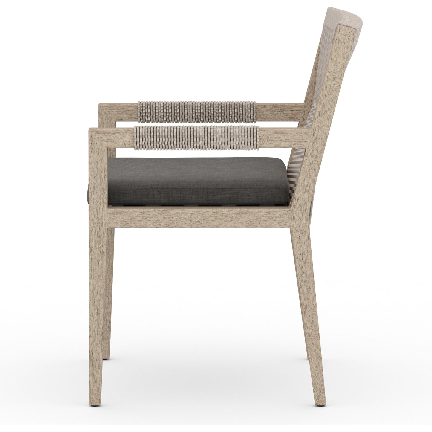 007 SR-810011 | Additional Silo | Sherwood Dining Armchair, Washed Brown by Four Hands. Made from 100% olefin, solid fsc®-certified teak, 100% polypropylene in a cottage & farmhouse style.