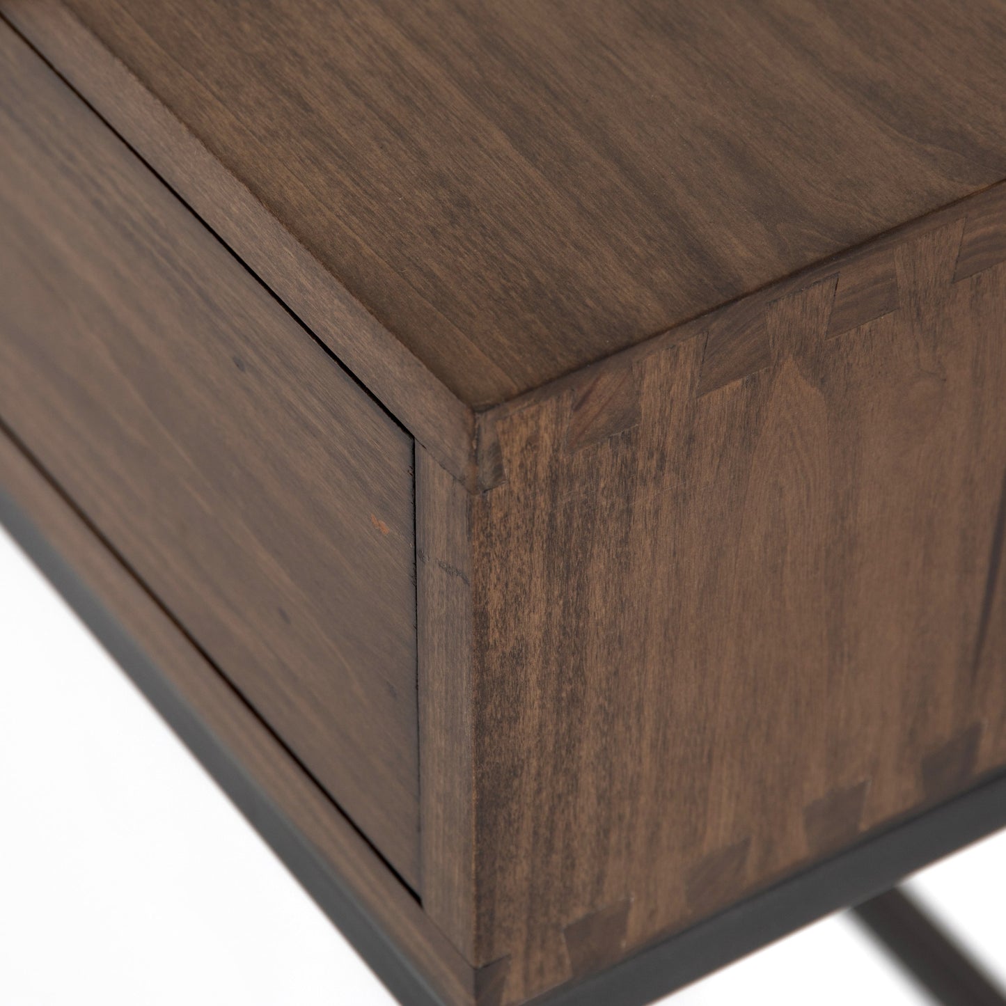 007 SI-1717027 | Additional Silo | Trey Console Table by Four Hands. Made from solid poplar, top grain leather, iron in a rustic style.