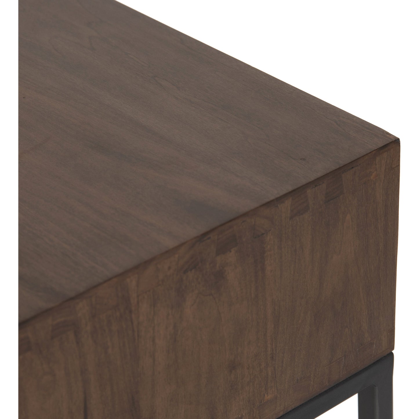 010 SI-1717027 | Additional Silo | Trey Console Table by Four Hands. Made from solid poplar, top grain leather, iron in a rustic style.
