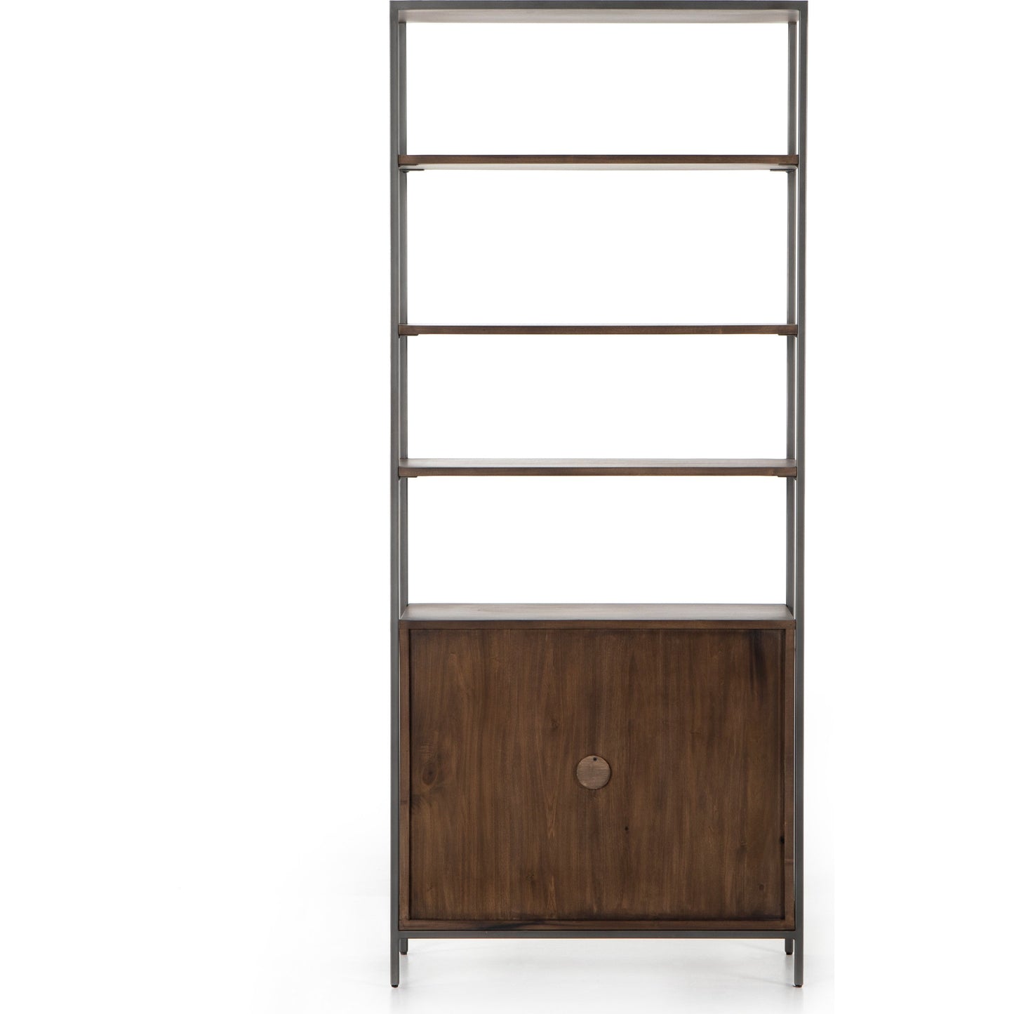011 SI-1717047 | Additional Silo | Trey Modular Wide Bookcase by Four Hands. Made from solid poplar, top grain leather, iron in a modern style.