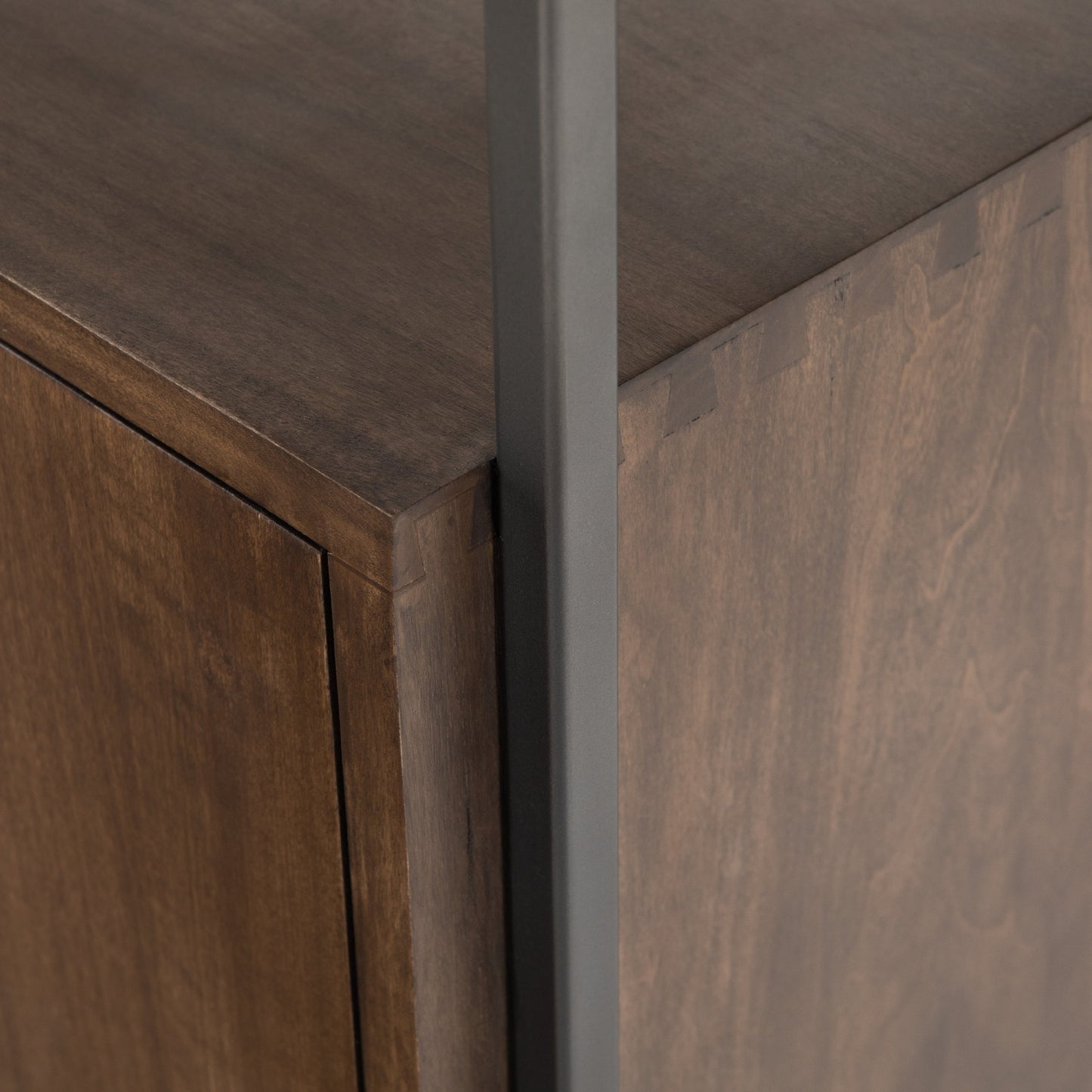 015 SI-1717047 | Additional Silo | Trey Modular Wide Bookcase by Four Hands. Made from solid poplar, top grain leather, iron in a modern style.