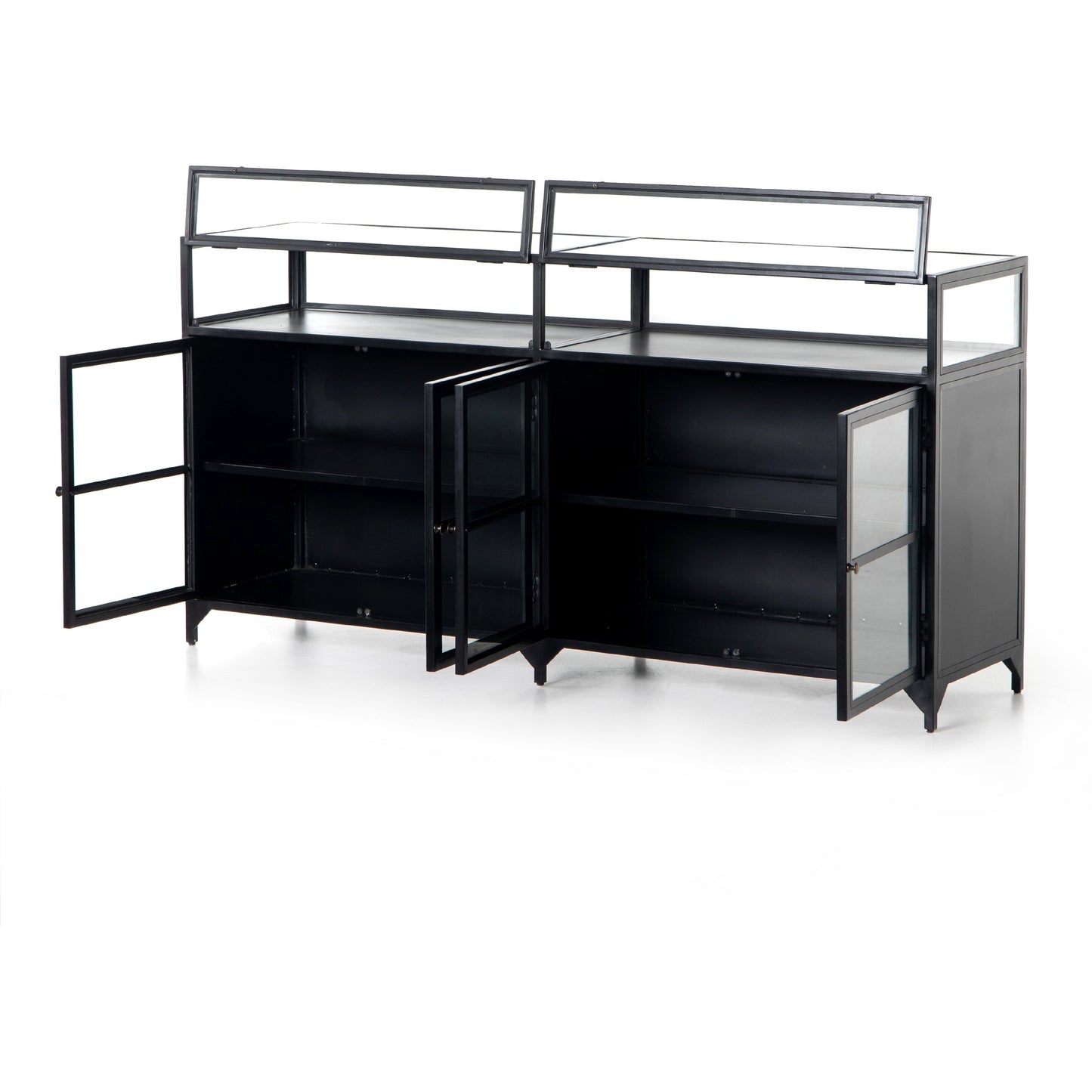004 SI-1716668 | Additional Silo | Shadow Box Sideboard by Four Hands in black. Made from iron in a modern style.