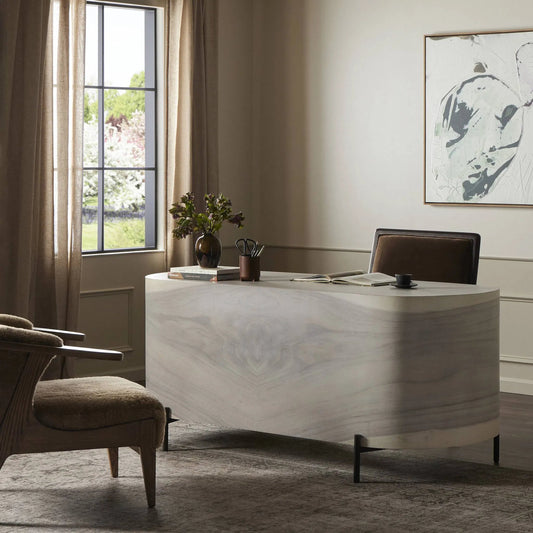 Lunas Executive Desk by Four Hands. Made from unique in a rustic style.