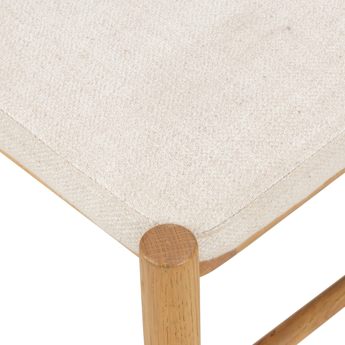 006 SI-1980612 | Additional Silo | Pace Dining Chair by Four Hands in natural cane, dover crescent and burnished oak. Made from 71% viscose (rayon), 17% polyester, 12% flax, linen, solid oak, cane in a coastal style.