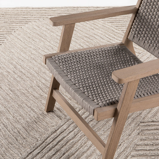 Chasen Outdoor Rug by Four Hands in heathered natural and heathered natural. Made from 100% polyethylene terephthalate (pet) in a unique style.