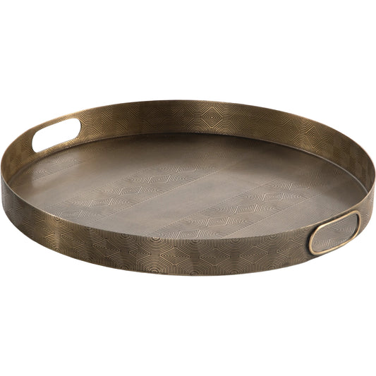 Etched Tray by Four Hands in etched brass. Made from iron in a eclectic & global style.